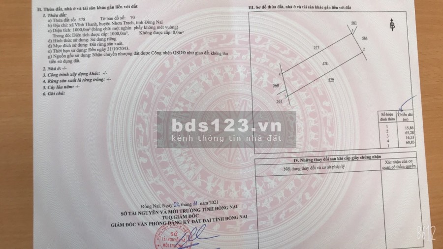 Tôi chính chủ cần bán đất tại xã Vĩnh Thanh điện nước vào đất, giá tốt, khu dân cư hiện hữu
