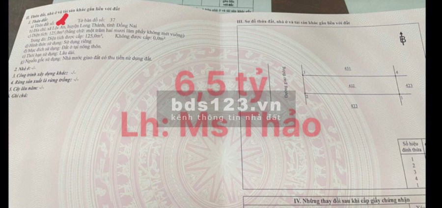 Bán đất khu tái định cư Lộc An Bình Sơn sổ sẵn trục đường chính giá bán 6.5 tỷ, sổ sẵn