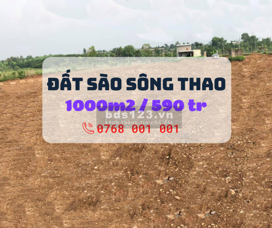 Bán lô đất diện tích 1000m2 giá 590 triệu đường ô tô 5m, tại Sông Thao, Trảng Bom, sổ sẵn
