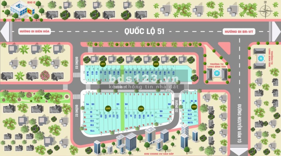 Đất nền dự án mới ngay thành phố Biên Hòa (cách Ngã 3 Vũng Tàu 500m) lh 0982350925