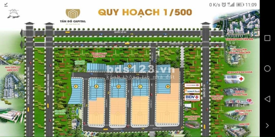 Sở hữu đất nền ngay trung tâm hành chính thành phố Tân An, chiết khấu 2%, chỉ với 900 triệu