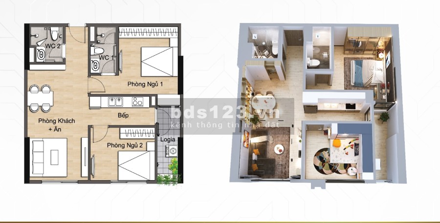 Bán căn hộ 2PN view trọn hồ Phùng Khoang, nằm ngay cạnh…