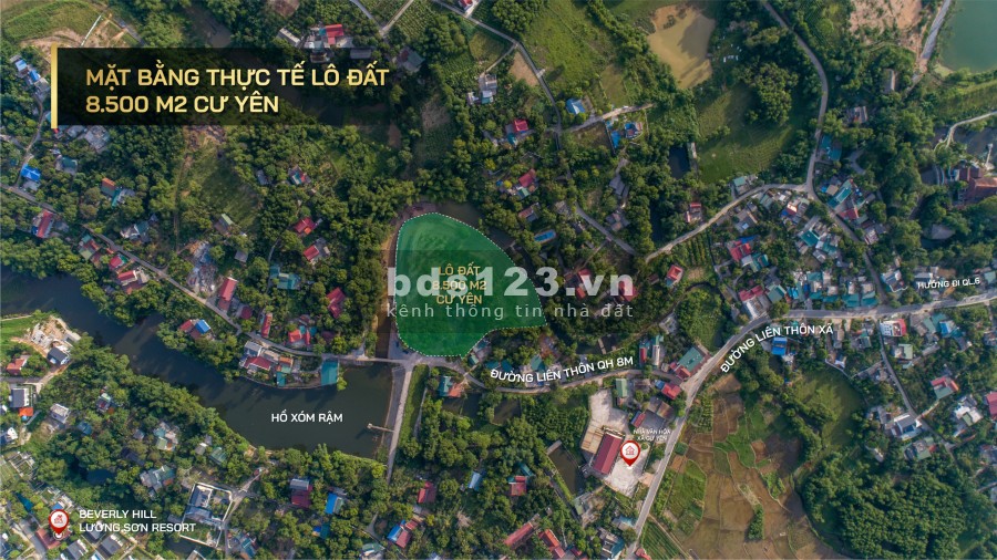 Bán đất xây biệt phủ nghỉ dưỡng Lương Sơn Hòa Bình Rộng diện tích sử dụng 8500m2