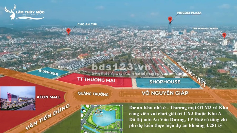 Vị trí đẹp nhất tại thành phố Huế shophouse An Cựu City giá trị đầu tu tương lại, lh 0901779752