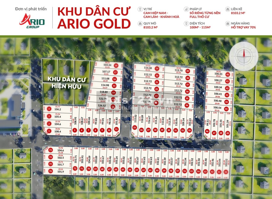 Bán đất nền dự án tại Cam Lâm Khánh Hòa diện tích 115m2, sổ đỏ từng nền, sở hữu vĩnh viễn