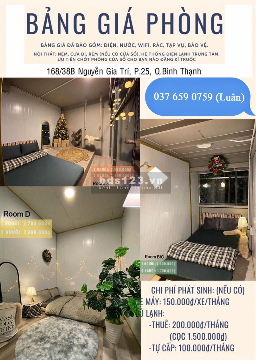 Phòng trọ Quận Bình Thạnh trọn gói chỉ từ 1.4 triệu, khu yên tĩnh, an ninh hàng xóm văn minh