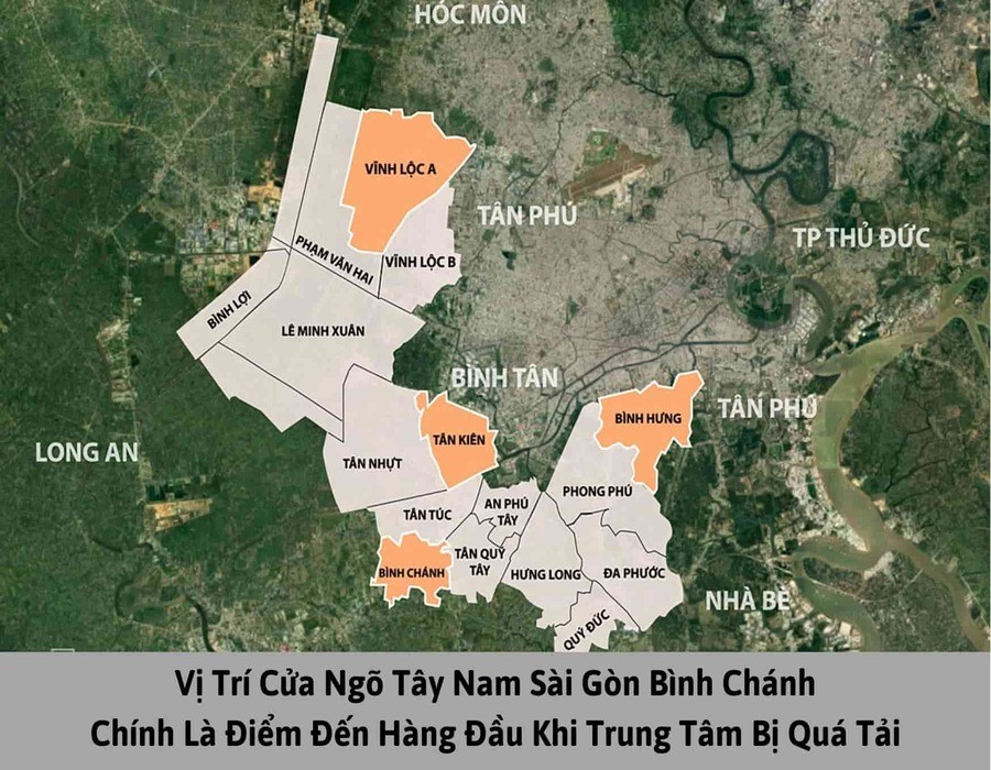 Vị trí cửa ngõ Tây Nam Sài Gòn, Bình Chánh Chính là điểm đến hàng đầu khi trung tâm bị quá tải