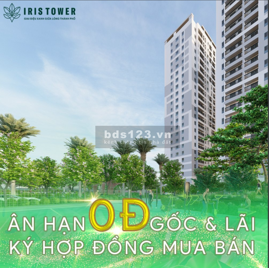 Bán căn hộ chung cư IRis Tower Thuận An Bình Dương 23/m2 chỉ cần trả trước 15% tậu ngay nhà đẹp