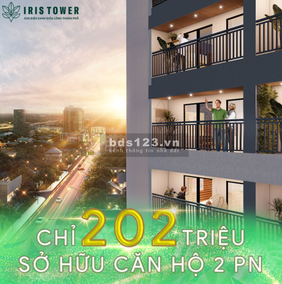 Bán căn hộ chung cư IRis Tower Thuận An Bình Dương 23/m2 chỉ cần trả trước 15% tậu ngay nhà đẹp