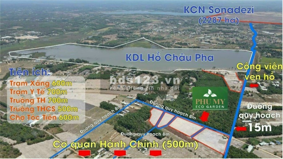 Đất nền Phú Mỹ, Bà Rịa- Vũng Tàu. Đã có sổ 270m2 thổ cư 170m2, 7tr/1m2. Ngân hàng hỗ trợ 70%