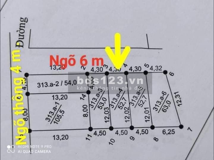 Bán GẤP đất Tráng Việt - Mê Linh, 52.7m2, đường 6m, ngõ thông, LH 0944 596 256