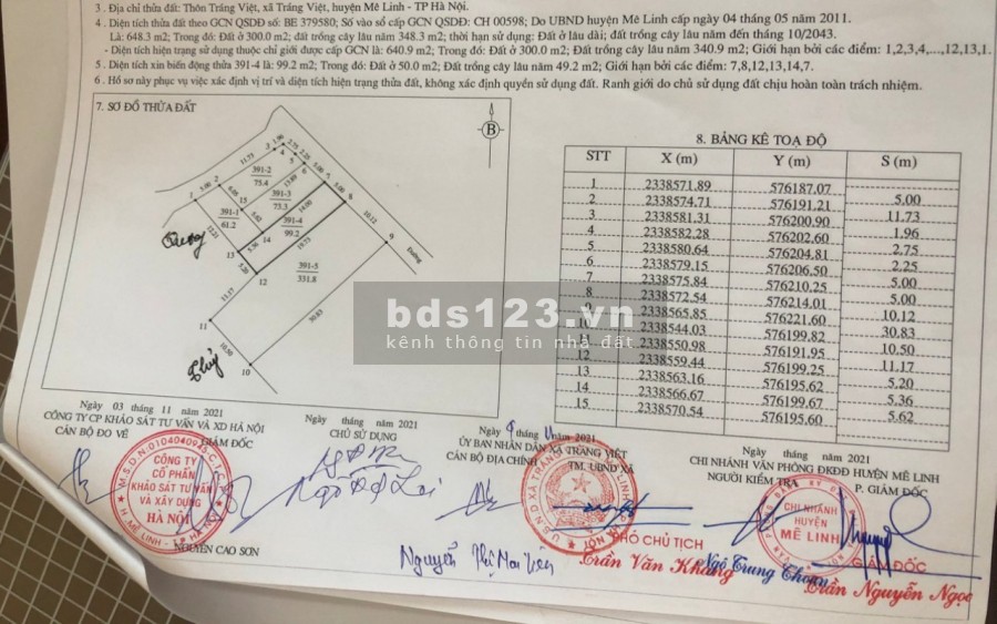 Bán GẤP đất Tráng Việt - Mê Linh, 52.7m2, đường 6m, ngõ thông, LH 0944 596 256
