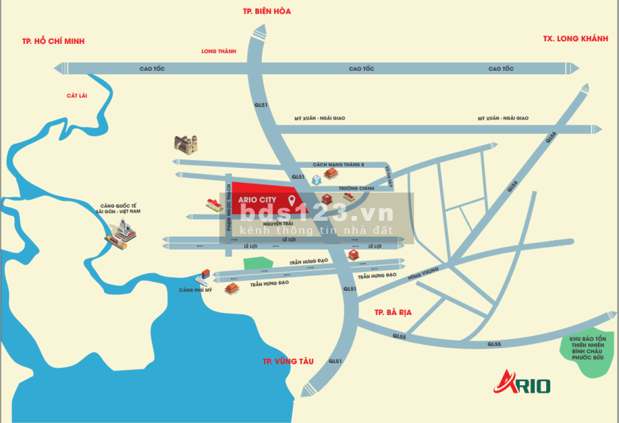 Bán đất mặt tiền QL 51, sổ đỏ công chứng liền tay, dân cư đông đúc, cơ hội đầu tư F0 nhanh tay