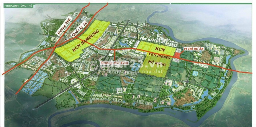 Dự án giãn dân thôn Trung Lạc, xã Yên Trung, giáp khu công nghiệp Yên Phong 2 giá 2.4 tỷ