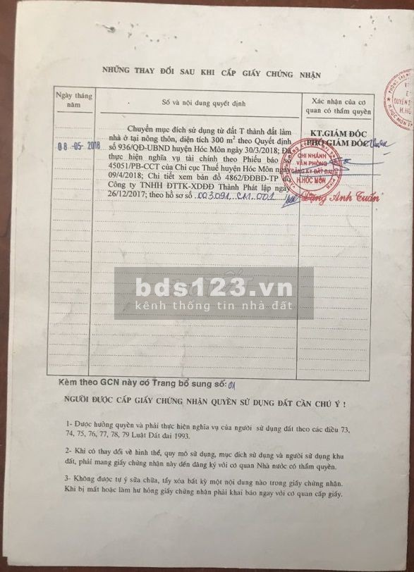 Bán 1096m2 đất mặt tiến đường 8m Xuân Thới Sơn 31, huyện Hóc Môn giá bán 20 tỷ, thương lượng