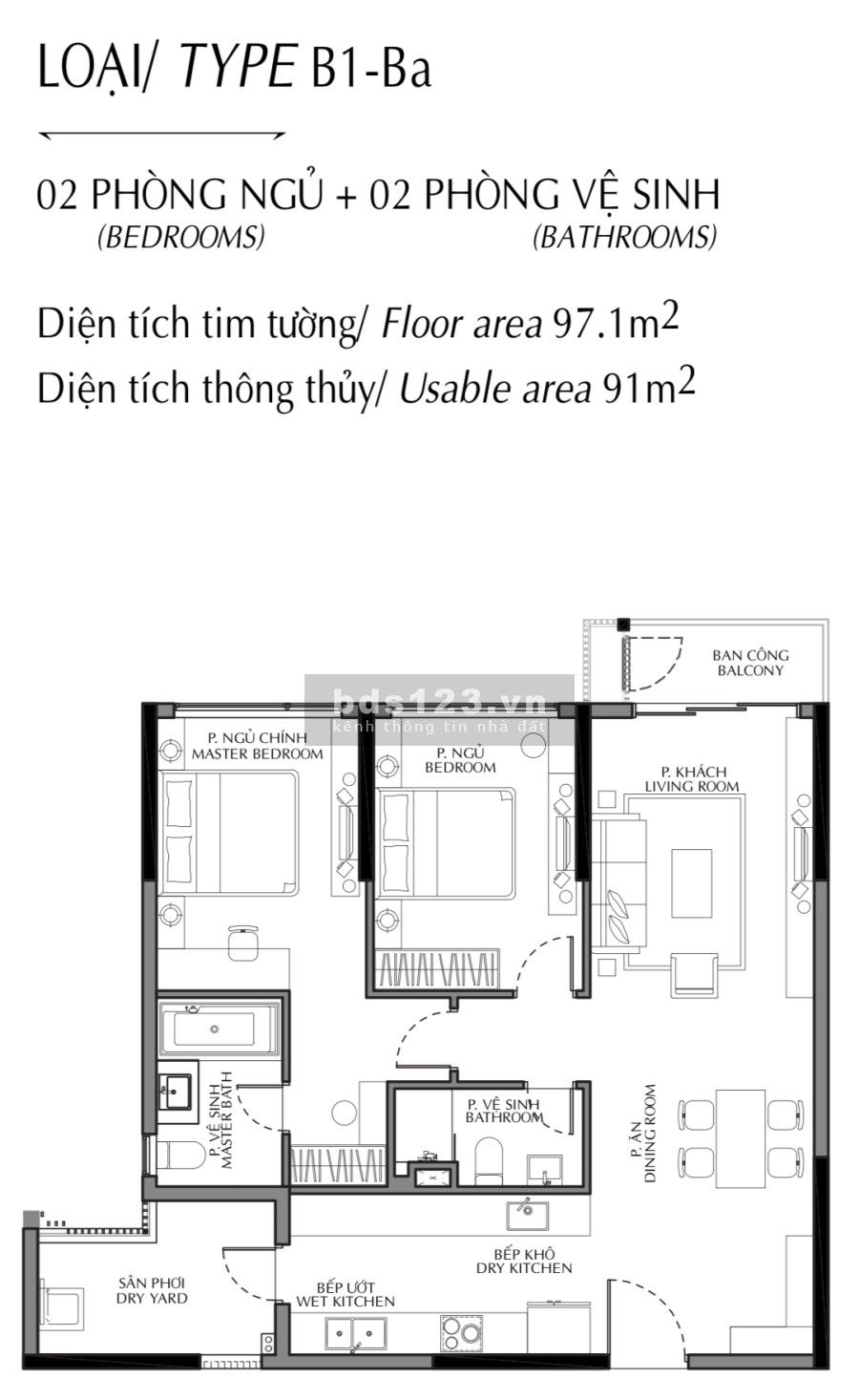 Bán căn hộ cao cấp giá tốt 2 pn dtsd 97m2 khu Diamond Brilliant Celedon City Quận Tân Phú