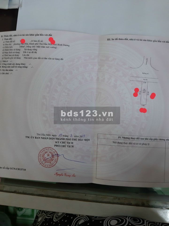Chính Chủ bán gấp Lô đất full TC mặt tiền khu dân cư Phú Hòa, view công viên giá ngộp