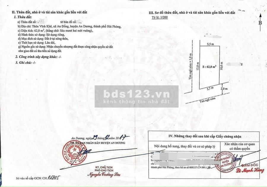 Siêu phẩm lô góc 62m2 tại Vĩnh Khê, An Đồng, An Dương giá bán 1.48 tỷ, có thương lượng