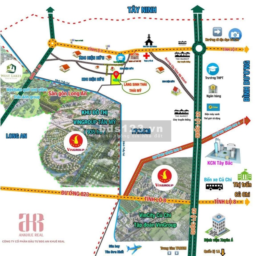 Đất vườn TP.HCM, có sổ đỏ riêng, gần dự án VinGroup và sân golf West Likes Trần Anh