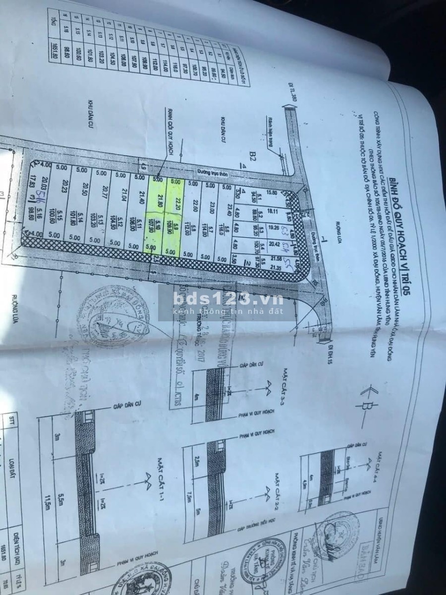 Bán đất diện tích 108m2 đất 2 mặt tiền trước sau văn ổ Đại Đồng, sổ đỏ chính chủ, khu an ninh