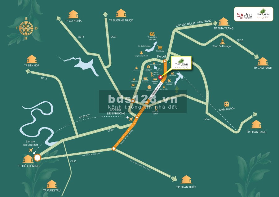 Bán đất đường Tuyền Lâm, gần đèo Prenn. Diện tích 250m2. Giá 4,5 tỷ. Tặng vàng 9999