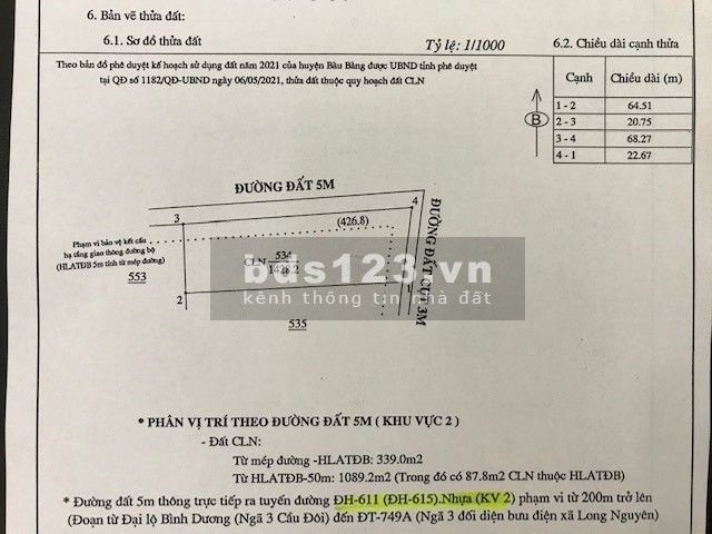 Chính chủ cần bán lô góc mặt tiền hơn 68m gần khu công nghiệp Bàu Bàng, pháp lý chuẩn