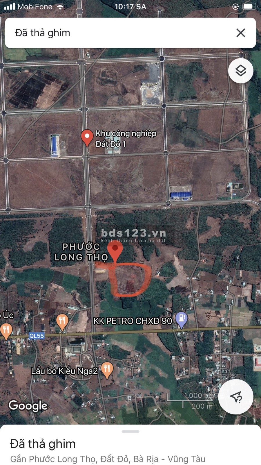 Bán lô đất diện tích 5.6ha huyện Đất Đỏ, Bà Rịa Vũng Tàu, giá cả hợp lý, khu dân cư đông đúc