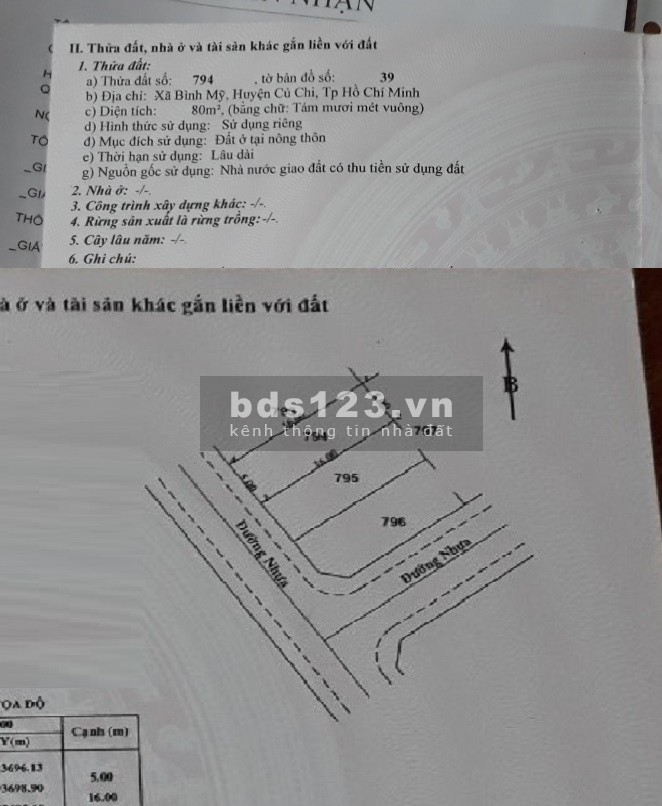 Bán đất đường Võ Văn Bích, Bình Mỹ, diện tích 5x16m 80m2,…