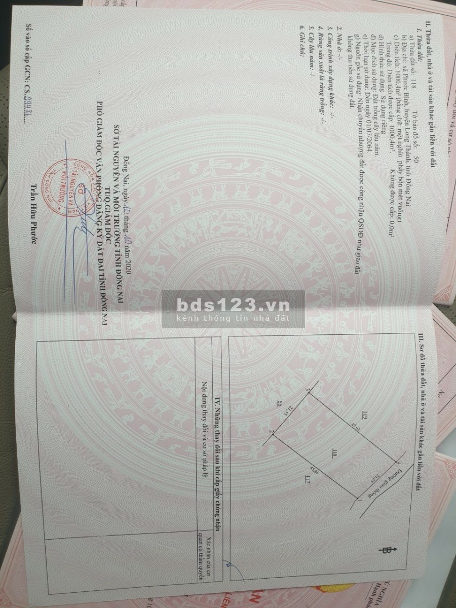 Còn lô duy nhất đầu ấp 1 cách đường chính Phước Bình 300m, cách QL 51 2KM, vị trí đầy tiềm năng, SHR