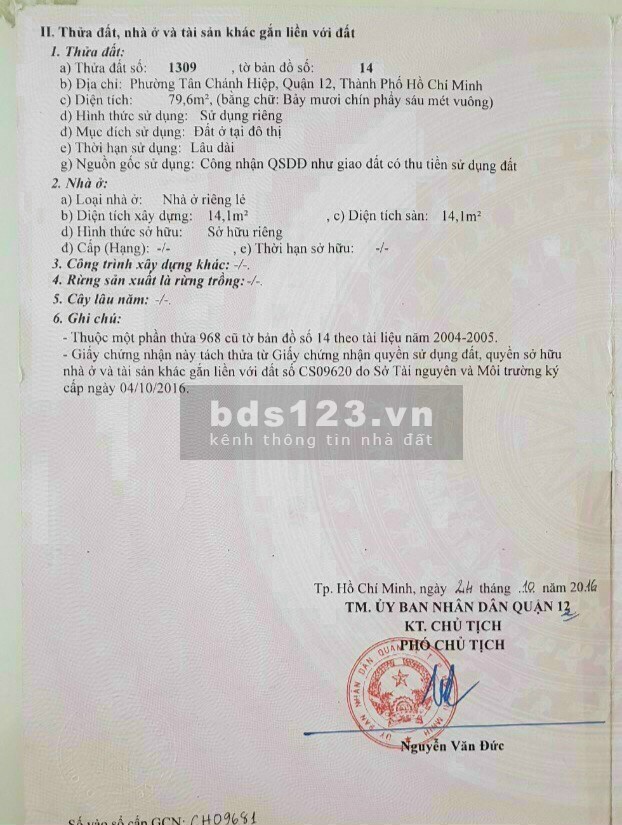 Đất lô góc diện tích (4.8x15.7m) 80m2, đường lớn Tân Chánh…