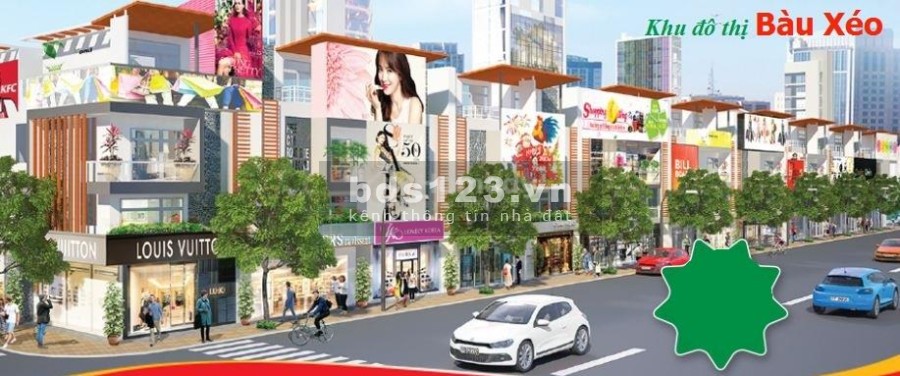Bán shophouse khhu đô thị Bàu Xéo, ngân hàng hỗ trợ vay thang toán từng đợt, sổ sẵn