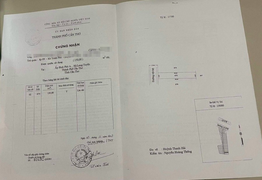 Bán đất nền khu dân cư Thành Công (7-13) Bình Thuỷ, Cần Thơ, vị trí đắc địa, khu dân cư