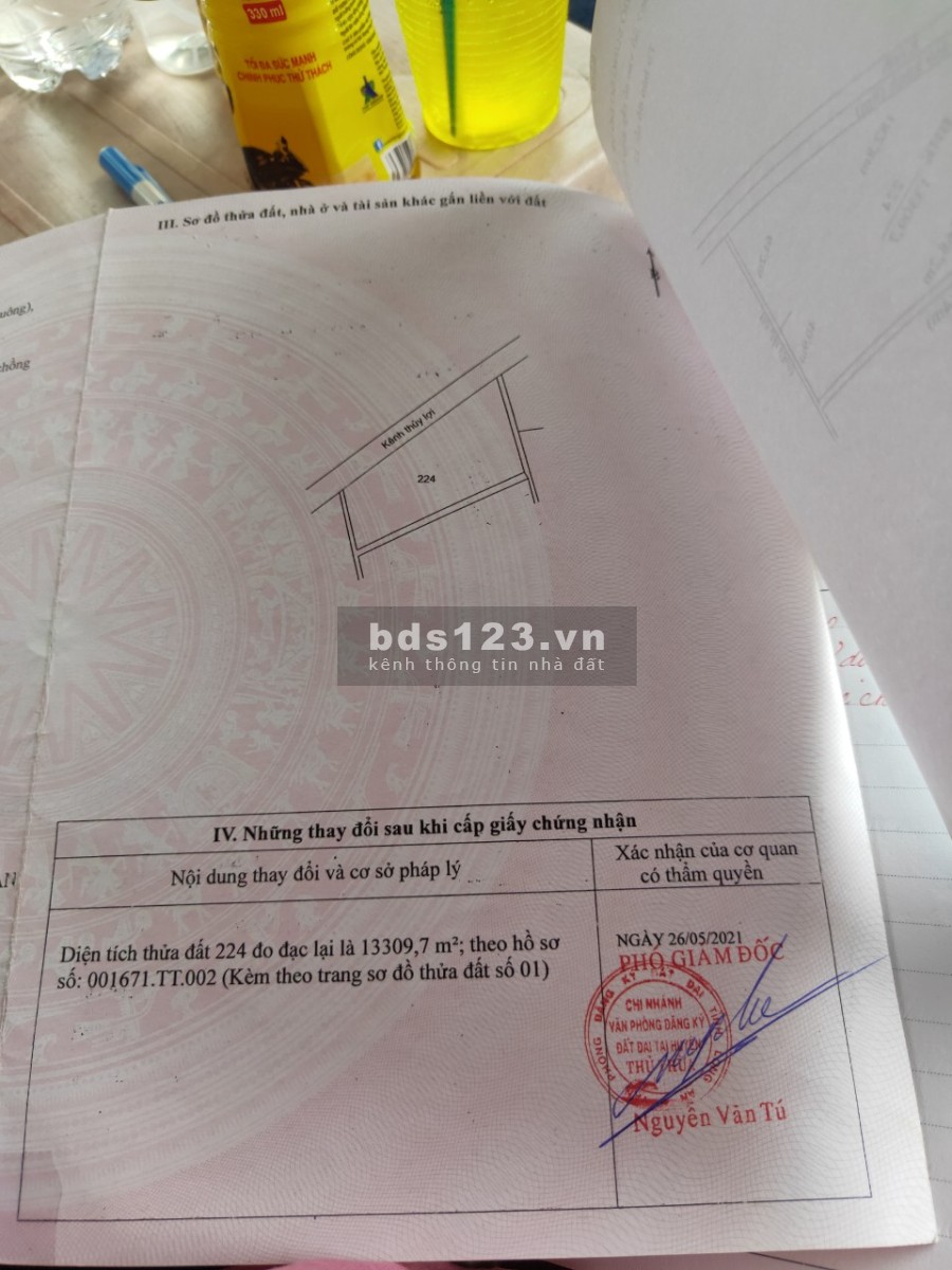 Chính chủ cần bán lô đất đẹp diện tích 13.309m2, Thủ Thừa Long An, giá chỉ 690 triệu