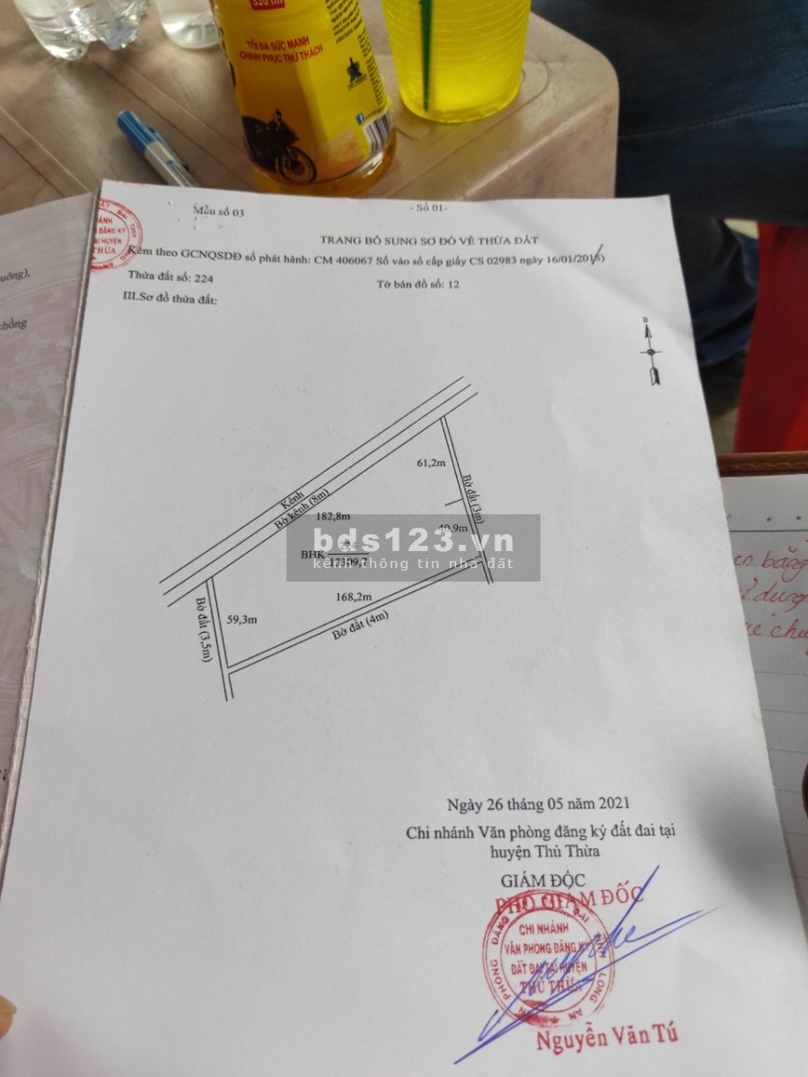 Chính chủ cần bán lô đất đẹp diện tích 13.309m2, Thủ Thừa Long An, giá chỉ 690 triệu