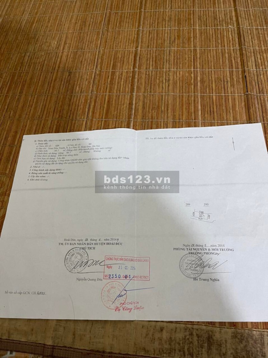Cần bán đất tặng nhà cấp 4 diện tích 40.7m, thổ cư La Phù, Hoài Đúc, giá bán chỉ 1.45 tỷ