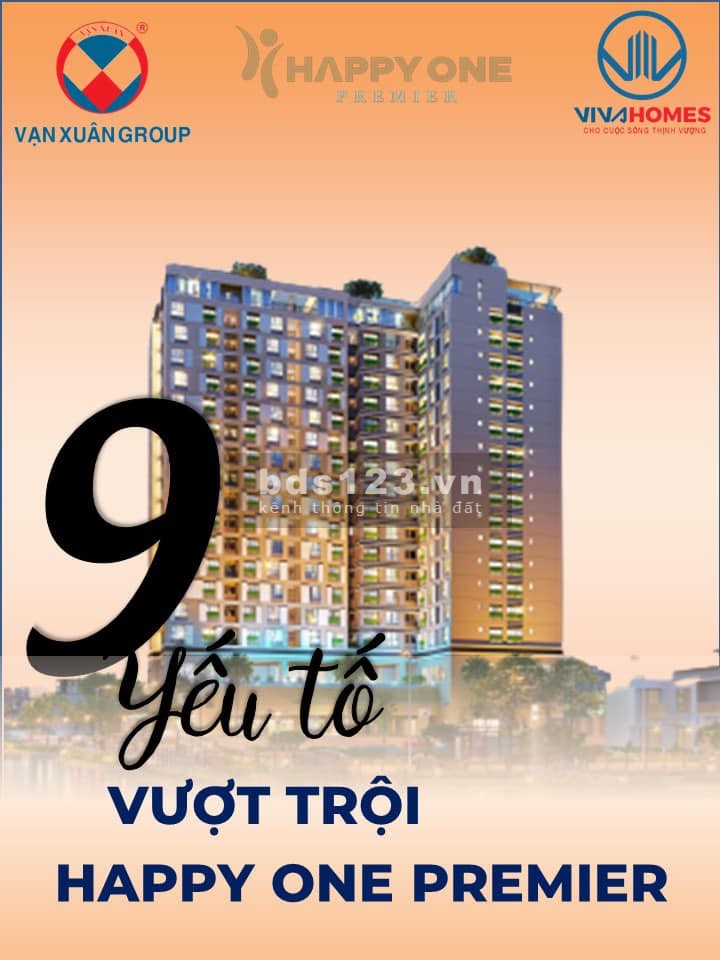 Căn hộ 1PN diện tích sử dụng 49m2 dự án Happy One Premier tiện ích nội khu đầy đủ