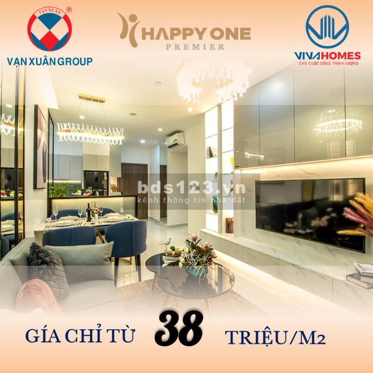 Căn hộ 1PN diện tích sử dụng 49m2 dự án Happy One Premier tiện ích nội khu đầy đủ