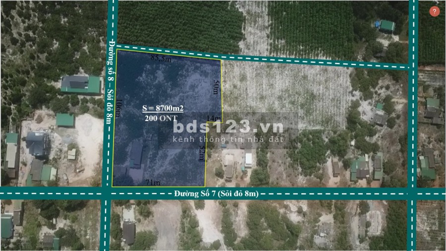 Chủ cần ra lô đất đẹp, 3 mặt tiền sau VLXD Phương Nam, diện tích 106 x 71m(200 thổ cư)