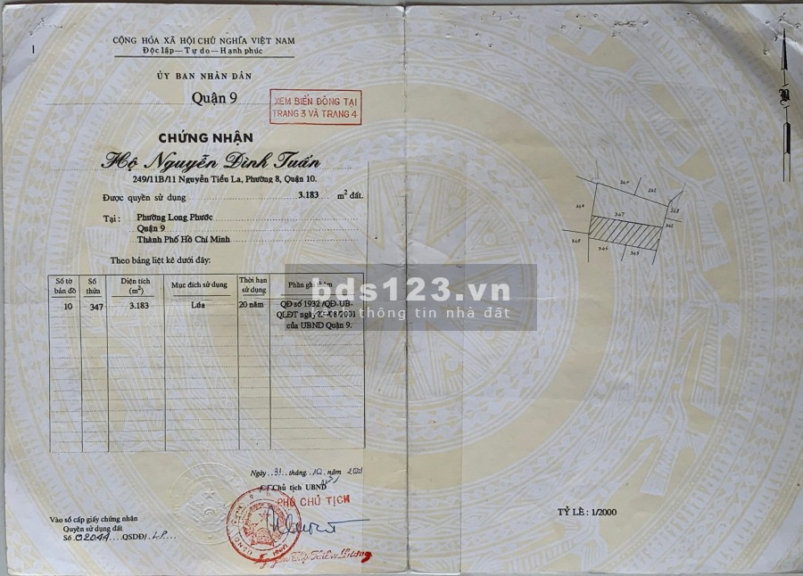 Chính chủ bán gấp 1.683m2 đất quận 9 rẻ hơn thị trường, vị trí cực đẹp
