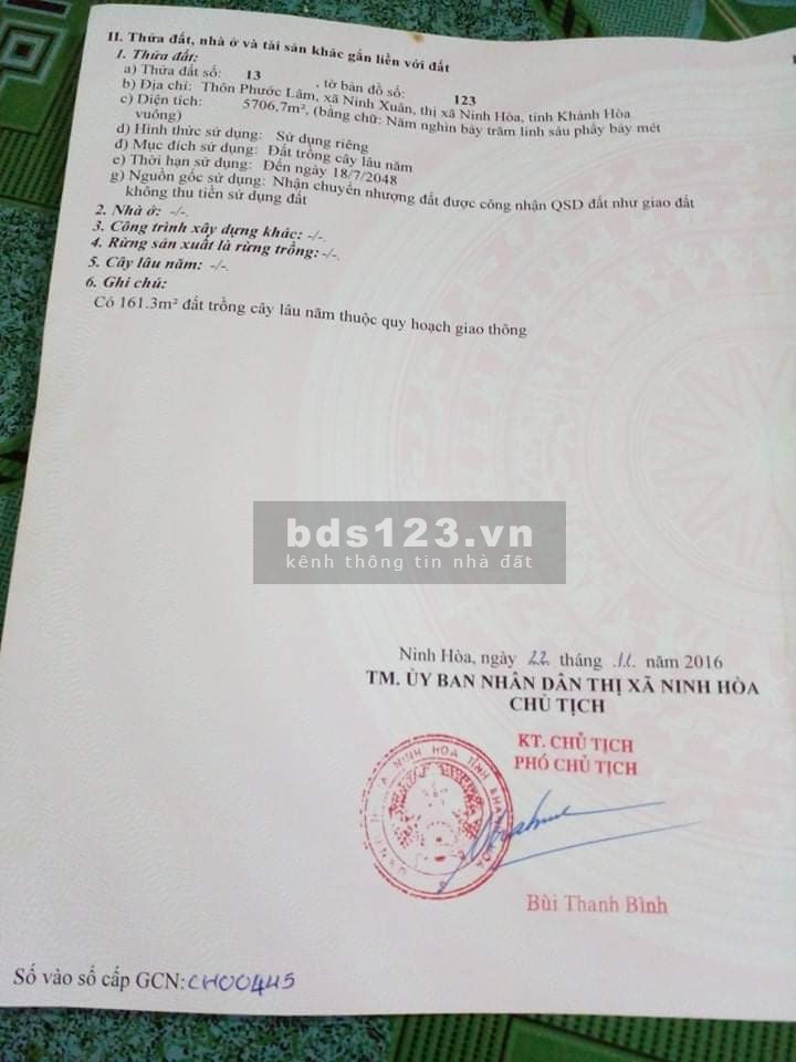 Cần bán đất thổ cư đất trồng cây lâu năm liên hệ 0354004900, pháp lý chính chủ bàn giao ngay