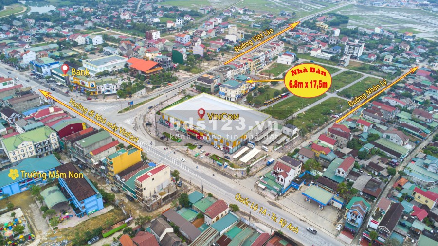 Bán nhà liền kề sát cạnh vincom thị xã Kỳ Anh Hà Tĩnh giá tốt, đúc kiên cố, hạ tầng hoàn thiện