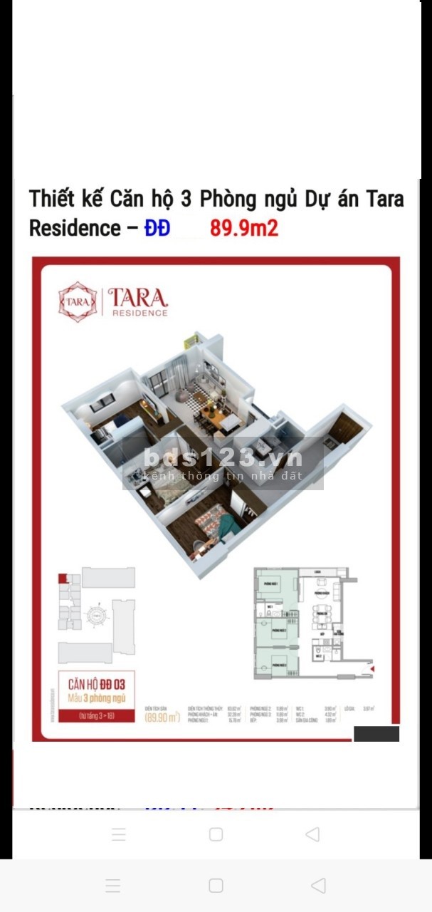 Tôi cần bán gấp căn hộ Tara Residence Quận 8, diện tích sử dụng 90m2 3pn giá rẻ