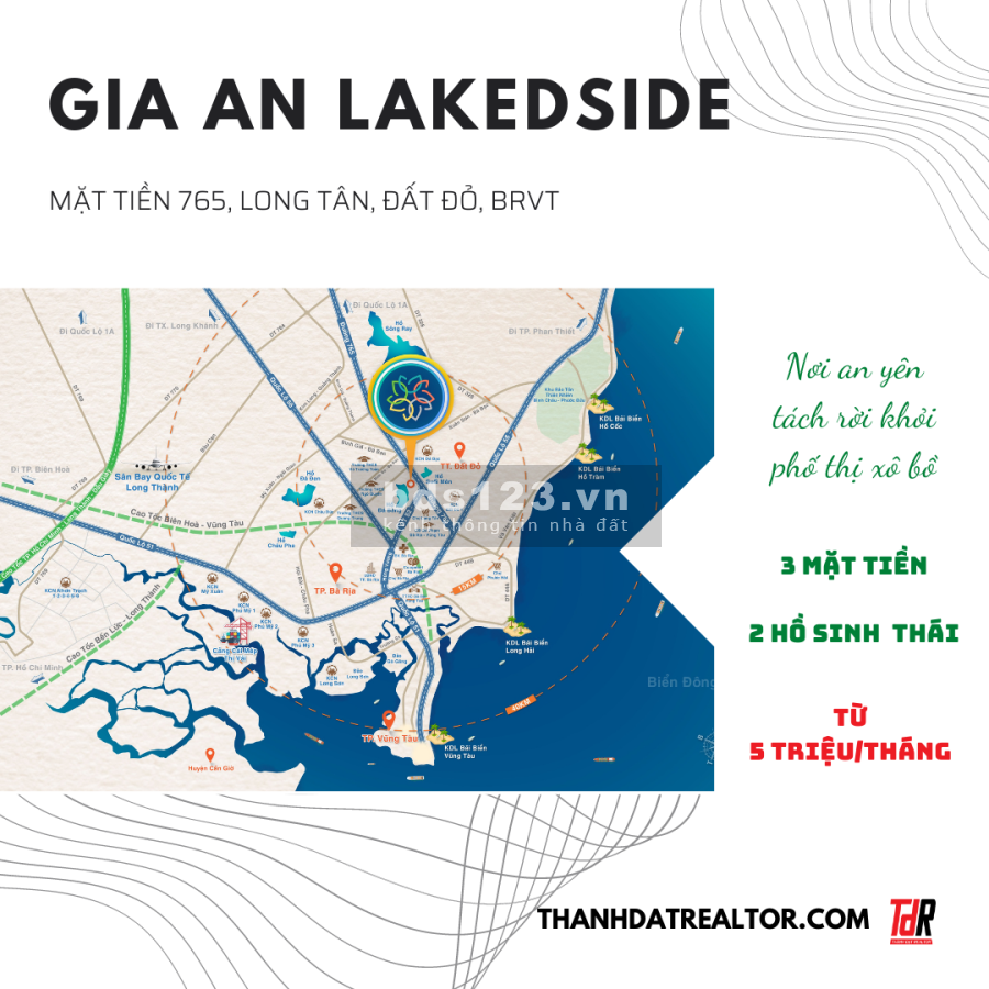 Dự án Gia An Lakeside đất đỏ Bà Rịa Vũng Tàu phát triển bởi Phúc Điền Land, giá tốt