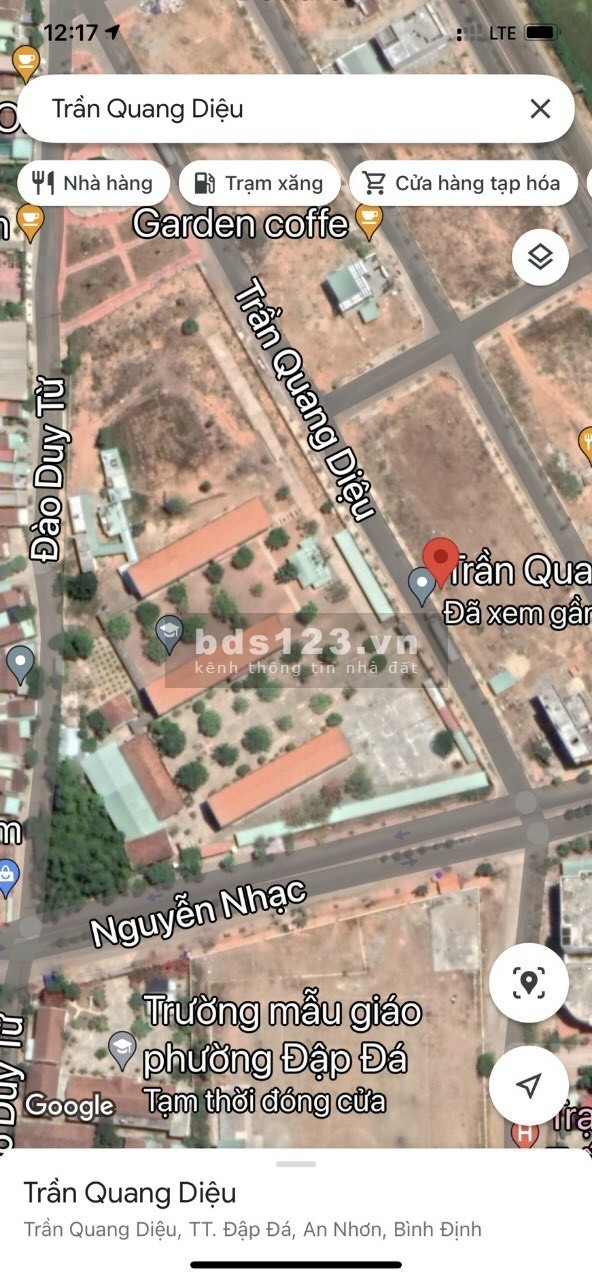 Bán đất Trung tâm Thị xã An Nhơn, đối diện trường học, mặt tiền 6m tiện mua bán kinh doanh