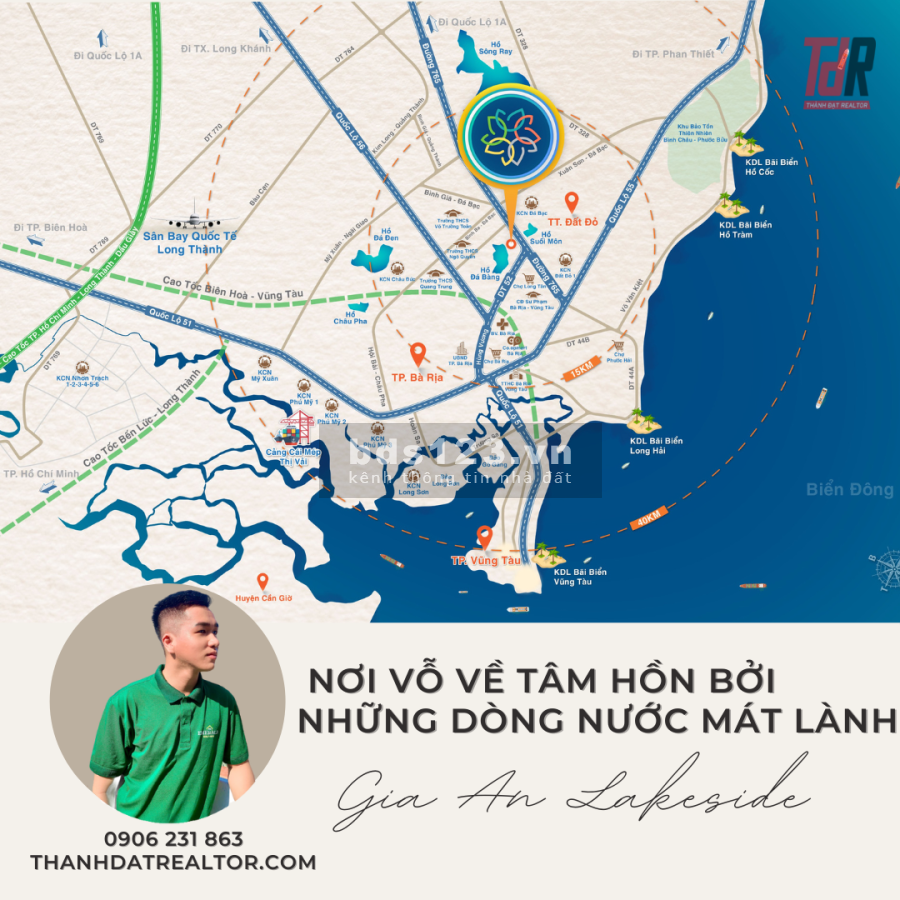 Gia An Lakeside Đất Đỏ sinh lời cao dự án pháp lý 1/500, 3 mặt tiền TL765 gần 2 hồ lớn