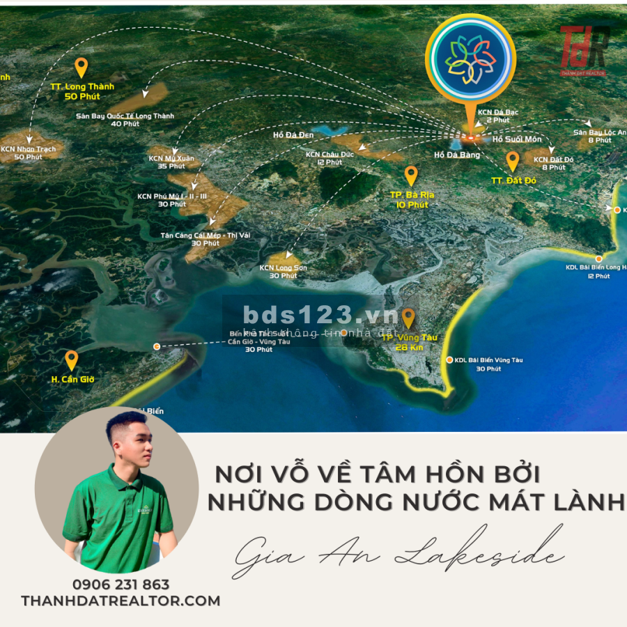Gia An Lakeside Đất Đỏ sinh lời cao dự án pháp lý 1/500, 3 mặt tiền TL765 gần 2 hồ lớn