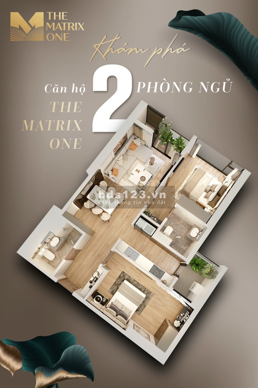 Nhượng căn hộ 2 PN giá gốc đợt đầu tầng đẹp dự án The Matrix One diện tích 89m2, tầng cao