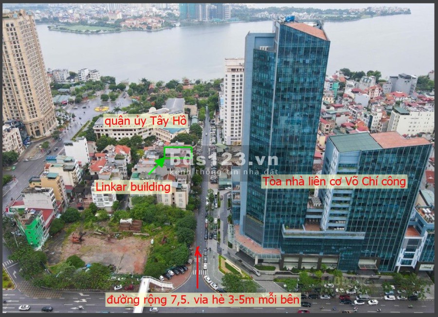 Cho thuê văn phòng Võ Chí CÔng, ngõ rộng 2 ô tô, diện tích sử dụng 170m2, đầy đủ công năng