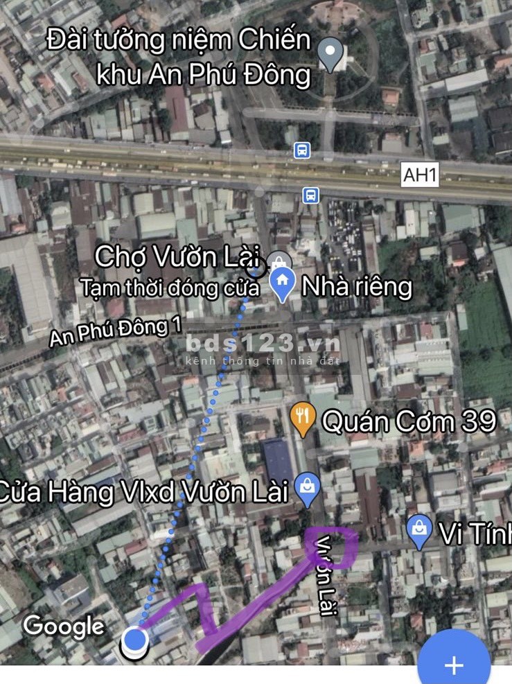 Đất diện tích sử dụng 6x18 106m Vườn Lài An Phú Đông Quận 12 Giá 4.15 tỷ
