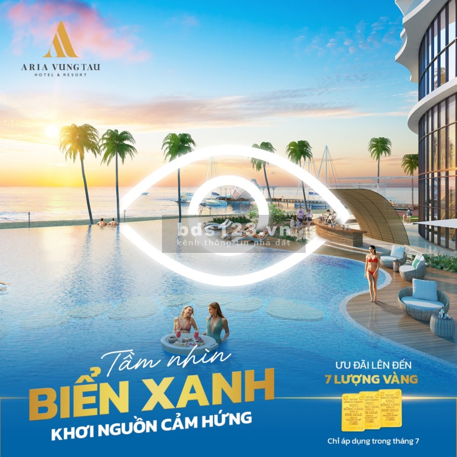 Căn hộ nghĩ dưỡng cao cấp View trực diện biển Aria Vũng Tàu 2PN 91m2 ưu đãi tặng vàng